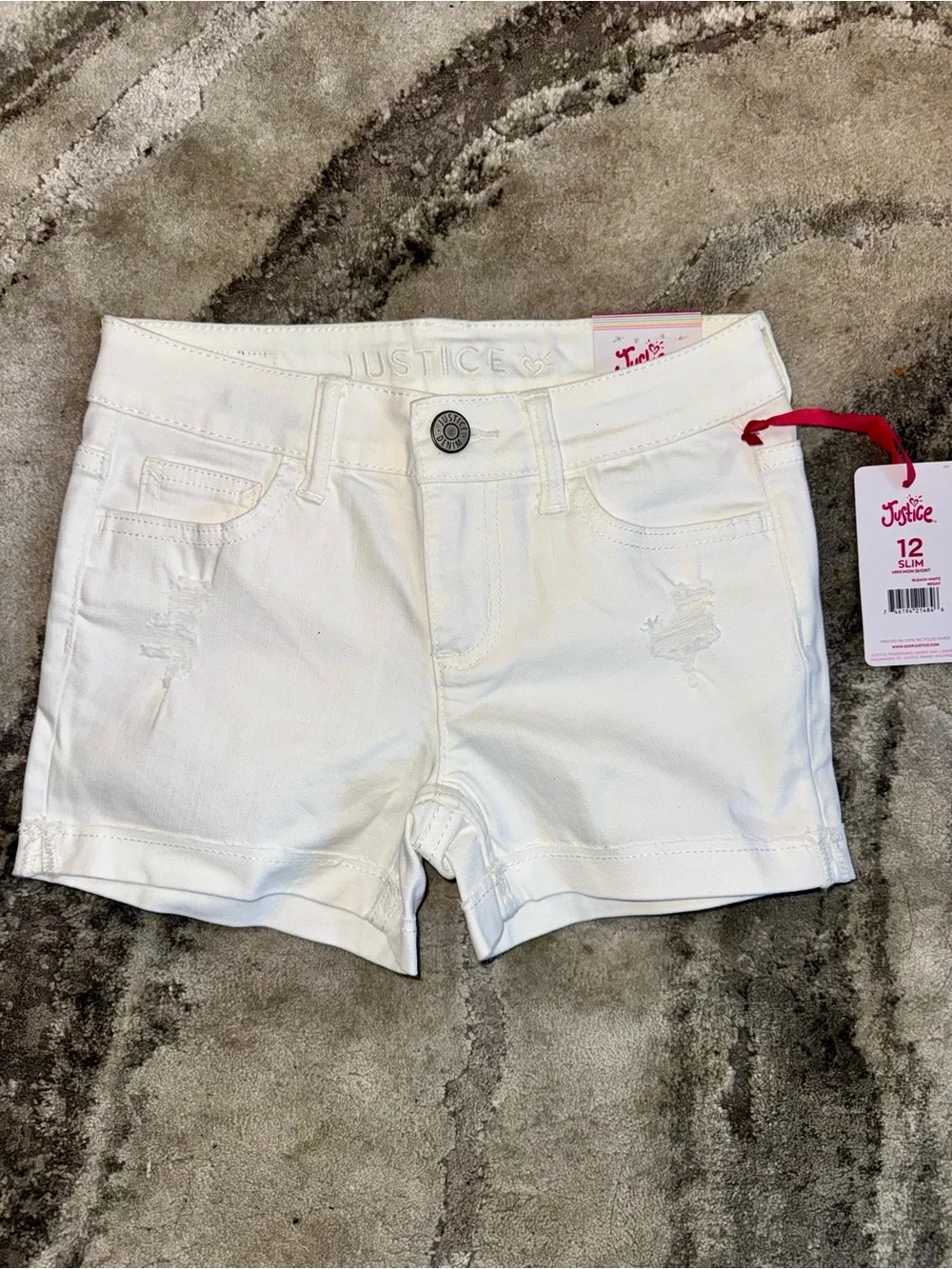 Justice White Girls' Denim Shorts